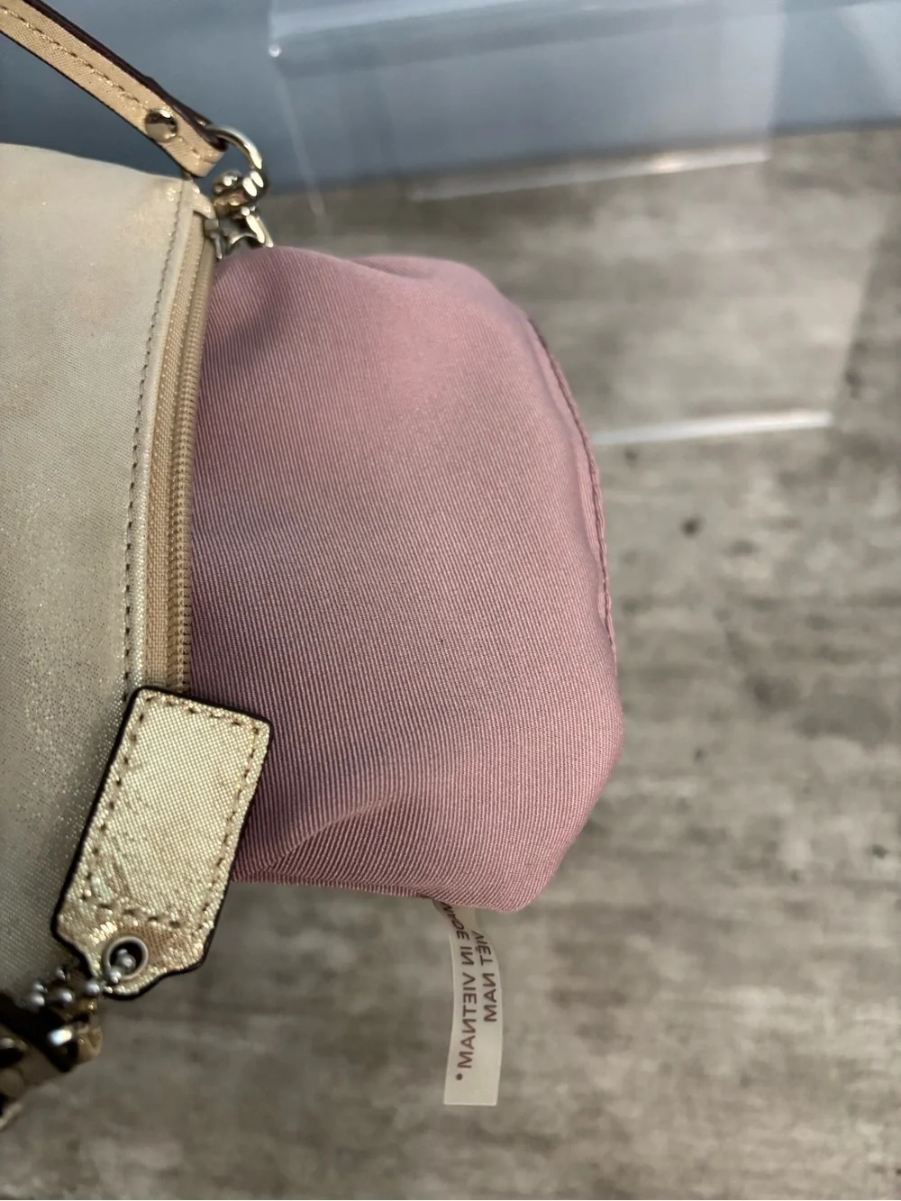 Coach Wristlet Wallet Champagne Shimmer Shiny With Hang Tag
